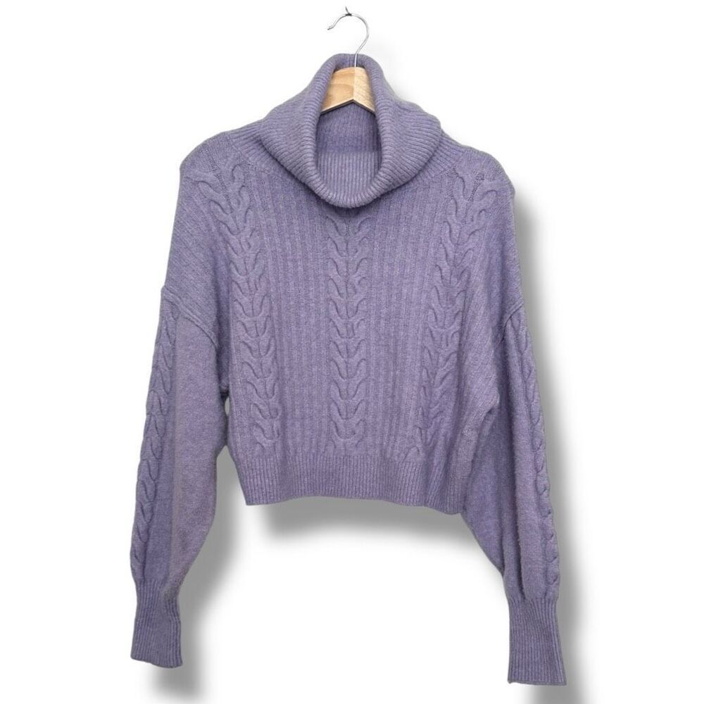 Wild Fable Women's Cropped Turtleneck Sweater Purple Size Small